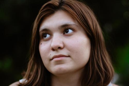 Natural face of a young girl